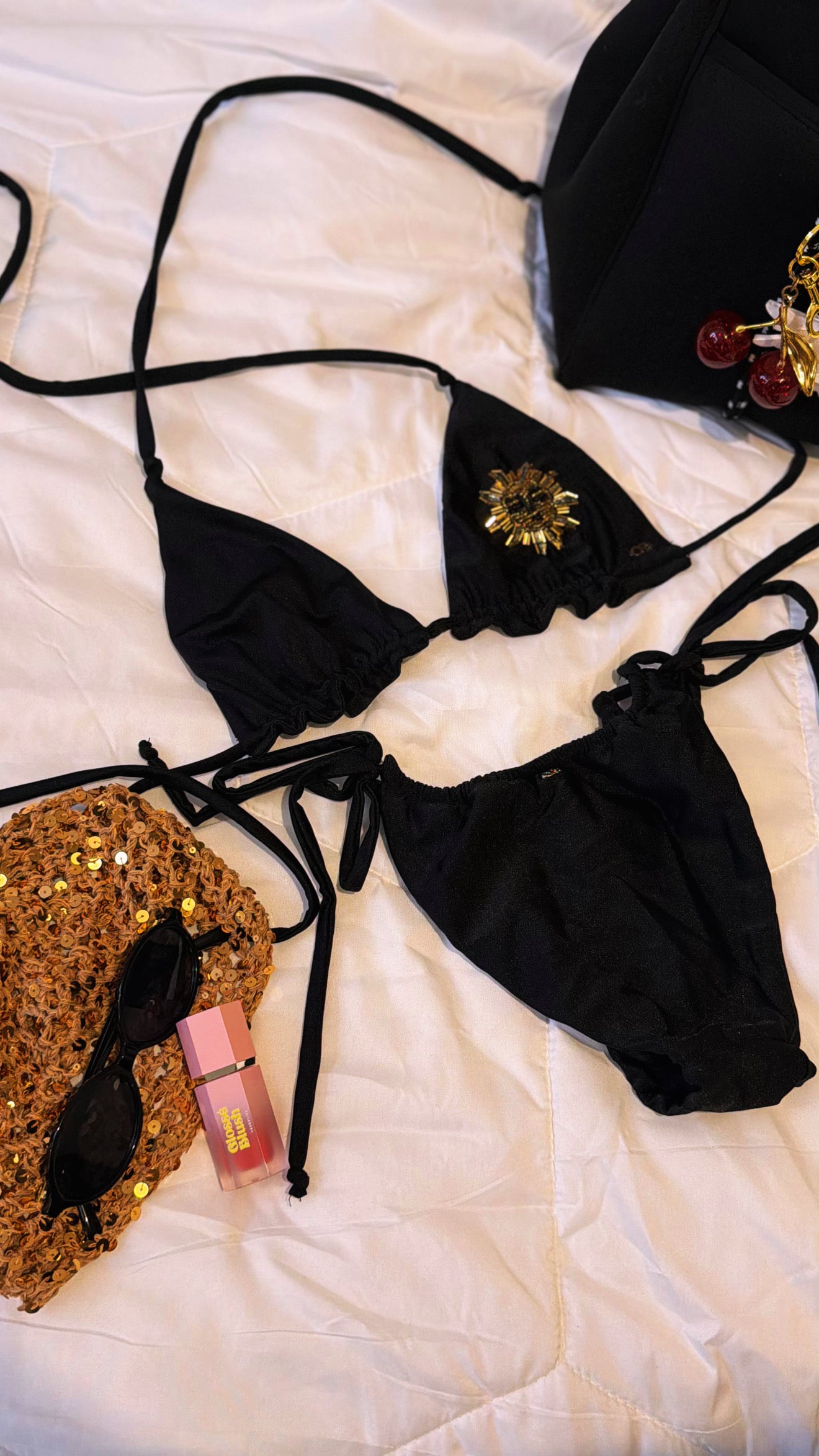 Noir Soleil Set 
Swimsuit + Maxi Skirt